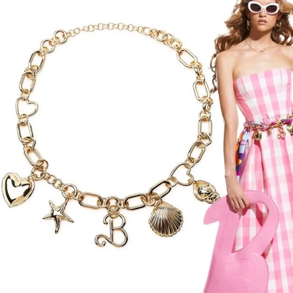 NWT  Zara x Barbie The Movie Mattel Waist Chain Charm Belt Exclusive Sz 32 M